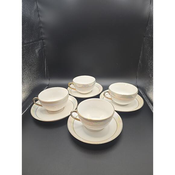 Lot of 4 CT Carl Tielsch ALTWASSER Silesia Germany Cup Saucer Gold~Pearl - Picture 1 of 7